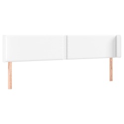 vidaXL Kopfteil mit Ohren Weiß 203x16x78/88 cm Kunstleder