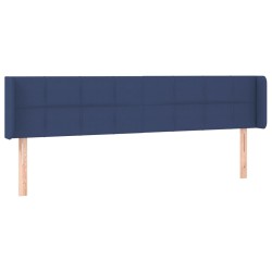 vidaXL Kopfteil mit Ohren Blau 163x16x78/88 cm Stoff