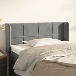 vidaXL Kopfteil mit Ohren Hellgrau 93x16x78/88 cm Samt
