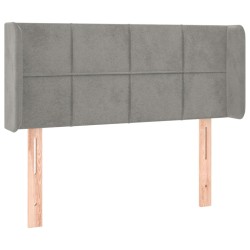 vidaXL Kopfteil mit Ohren Hellgrau 93x16x78/88 cm Samt