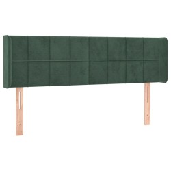 vidaXL Kopfteil mit Ohren Dunkelgrün 147x16x78/88 cm Samt