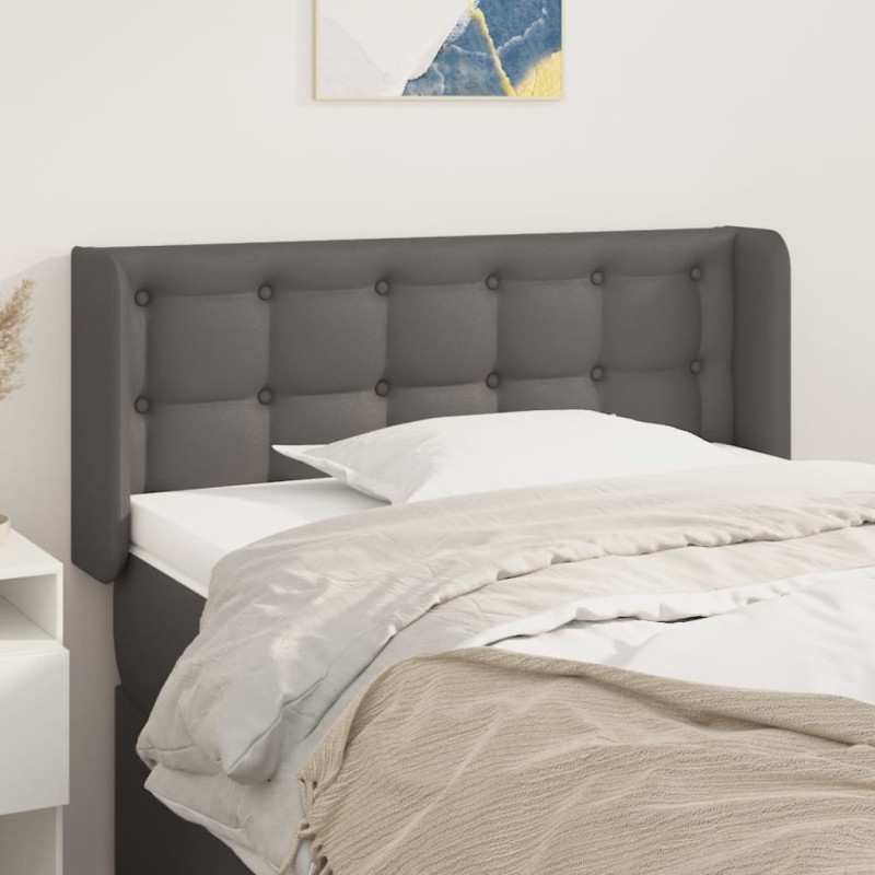 vidaXL Kopfteil mit Ohren Grau 93x16x78/88 cm Kunstleder vidaXL Kopfteil mit Ohren Grau 93x16x78/88 cm Kunstleder