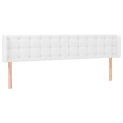vidaXL Kopfteil mit Ohren Weiß 183x16x78/88 cm Kunstleder