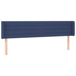 vidaXL Kopfteil mit Ohren Blau 163x16x78/88 cm Stoff