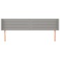 vidaXL Kopfteil mit Ohren Hellgrau 183x16x78/88 cm Stoff vidaXL Kopfteil mit Ohren Hellgrau 183x16x78/88 cm Stoff