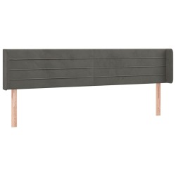 vidaXL Kopfteil mit Ohren Dunkelgrau 183x16x78/88 cm Samt