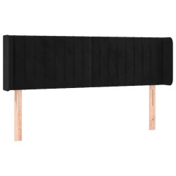 vidaXL Kopfteil mit Ohren Schwarz 147x16x78/88 cm Samt