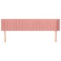 vidaXL Kopfteil mit Ohren Rosa 203x16x78/88 cm Samt