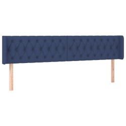 vidaXL Kopfteil mit Ohren Blau 183x16x78/88 cm Stoff