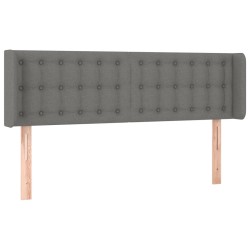 vidaXL Kopfteil mit Ohren Dunkelgrau 147x16x78/88 cm Stoff