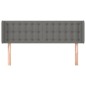 vidaXL Kopfteil mit Ohren Dunkelgrau 147x16x78/88 cm Stoff