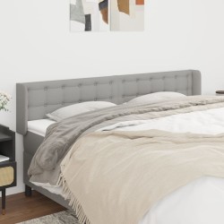vidaXL Kopfteil mit Ohren Hellgrau 163x16x78/88 cm Stoff