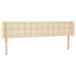 vidaXL Kopfteil mit Ohren Creme 203x16x78/88 cm Stoff
