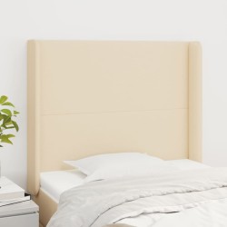 vidaXL Kopfteil mit Ohren Creme 103x16x118/128 cm Stoff