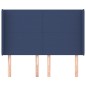 vidaXL Kopfteil mit Ohren Blau 147x16x118/128 cm Stoff