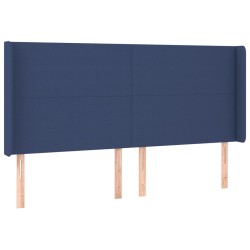 vidaXL Kopfteil mit Ohren Blau 163x16x118/128 cm Stoff