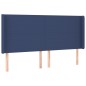 vidaXL Kopfteil mit Ohren Blau 163x16x118/128 cm Stoff vidaXL Kopfteil mit Ohren Blau 163x16x118/128 cm Stoff