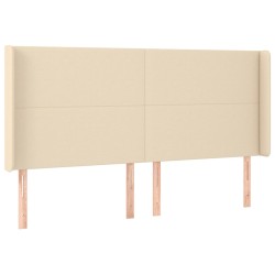vidaXL Kopfteil mit Ohren Creme 203x16x118/128 cm Stoff