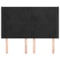 vidaXL Kopfteil mit Ohren Schwarz 147x16x118/128 cm Samt