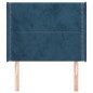vidaXL Kopfteil mit Ohren Dunkelblau 93x16x118/128 cm Samt