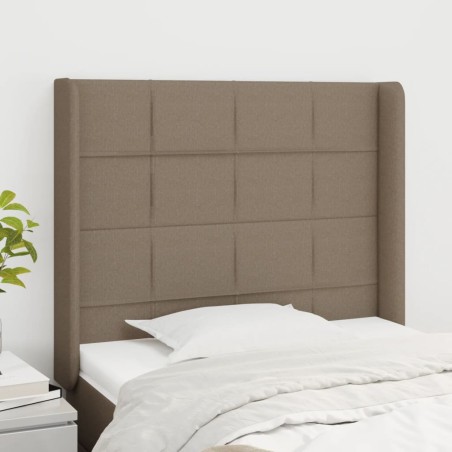 vidaXL Kopfteil mit Ohren Taupe 83x16x118/128 cm Stoff