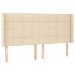 vidaXL Kopfteil mit Ohren Creme 163x16x118/128 cm Stoff