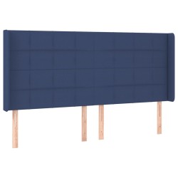 vidaXL Kopfteil mit Ohren Blau 203x16x118/128 cm Stoff