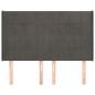 vidaXL Kopfteil mit Ohren Dunkelgrau 147x16x118/128 cm Samt