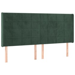 vidaXL Kopfteil mit Ohren Dunkelgrün 183x16x118/128 cm Samt