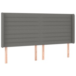 vidaXL Kopfteil mit Ohren Dunkelgrau 163x16x118/128 cm Stoff