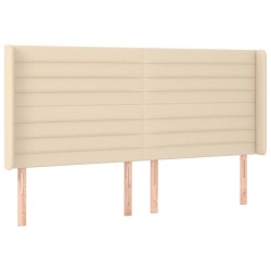 vidaXL Kopfteil mit Ohren Creme 163x16x118/128 cm Stoff