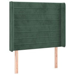 vidaXL Kopfteil mit Ohren Dunkelgrün 93x16x118/128 cm Samt