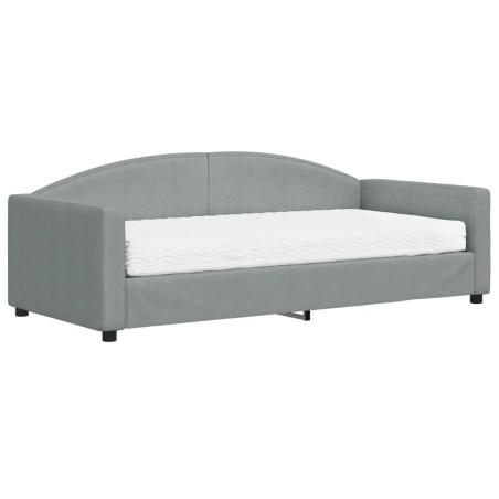 vidaXL Tagesbett mit Matratze Hellgrau 90x190 cm Stoff