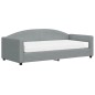 Tagesbett mit Matratze Hellgrau 90x190 cm Stoff Tagesbett mit Matratze Hellgrau 90x190 cm Stoff