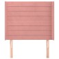 vidaXL Kopfteil mit Ohren Rosa 103x16x118/128 cm Samt