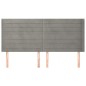 vidaXL Kopfteil mit Ohren Hellgrau 203x16x118/128 cm Samt vidaXL Kopfteil mit Ohren Hellgrau 203x16x118/128 cm Samt