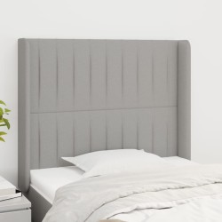 vidaXL Kopfteil mit Ohren Hellgrau 83x16x118/128 cm Stoff