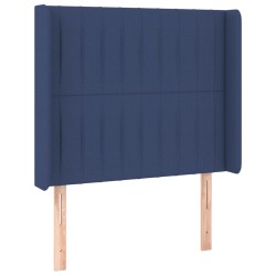 vidaXL Kopfteil mit Ohren Blau 103x16x118/128 cm Stoff