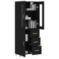 Highboard Schwarz 69,5x34x180 cm Holzwerkstoff Highboard Schwarz 69,5x34x180 cm Holzwerkstoff
