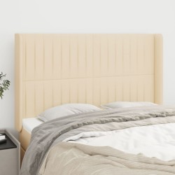 vidaXL Kopfteil mit Ohren Creme 147x16x118/128 cm Stoff