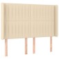 vidaXL Kopfteil mit Ohren Creme 147x16x118/128 cm Stoff