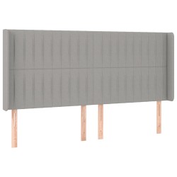 vidaXL Kopfteil mit Ohren Hellgrau 203x16x118/128 cm Stoff