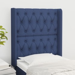 vidaXL Kopfteil mit Ohren Blau 83x16x118/128 cm Stoff