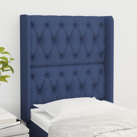 vidaXL Kopfteil mit Ohren Blau 83x16x118/128 cm Stoff