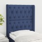 vidaXL Kopfteil mit Ohren Blau 83x16x118/128 cm Stoff vidaXL Kopfteil mit Ohren Blau 83x16x118/128 cm Stoff
