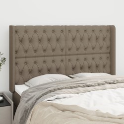 vidaXL Kopfteil mit Ohren Taupe 147x16x118/128 cm Stoff