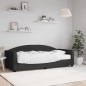 Tagesbett mit Matratze Schwarz 90x190 cm Stoff Tagesbett mit Matratze Schwarz 90x190 cm Stoff