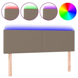 vidaXL LED Kopfteil Taupe 144x5x78/88 cm Stoff