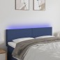 vidaXL LED Kopfteil Blau 144x5x78/88 cm Stoff