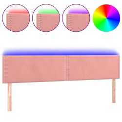 vidaXL LED Kopfteil Rosa 180x5x78/88 cm Samt